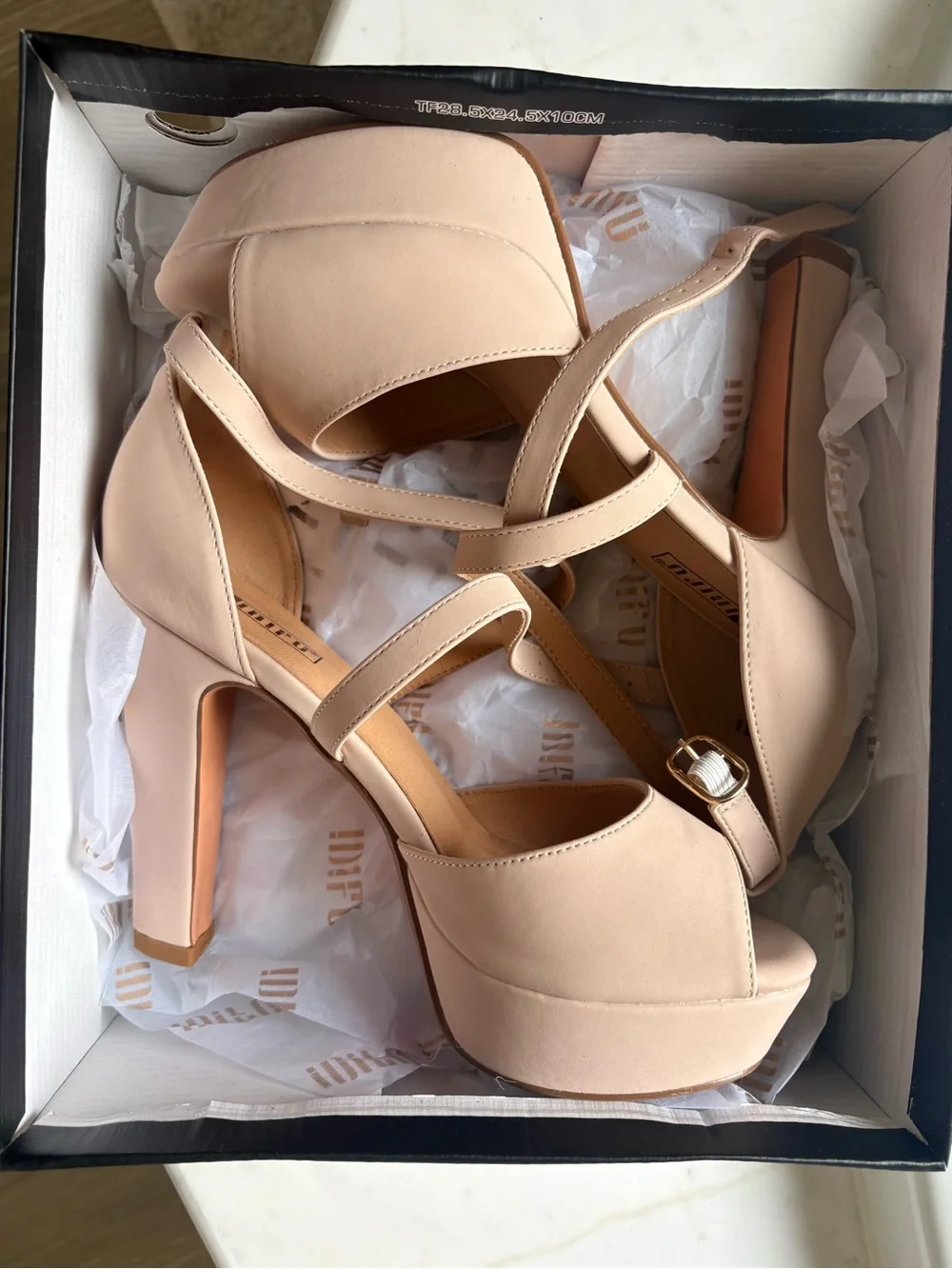 Platform Peep Toe Heels Size 8